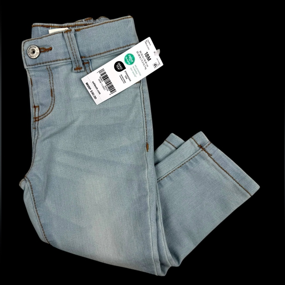 OshKosh B’gosh by Carter’s Baby Girl Jeans 18M Light Wash – Brand New with Tags - Picture 8 of 16